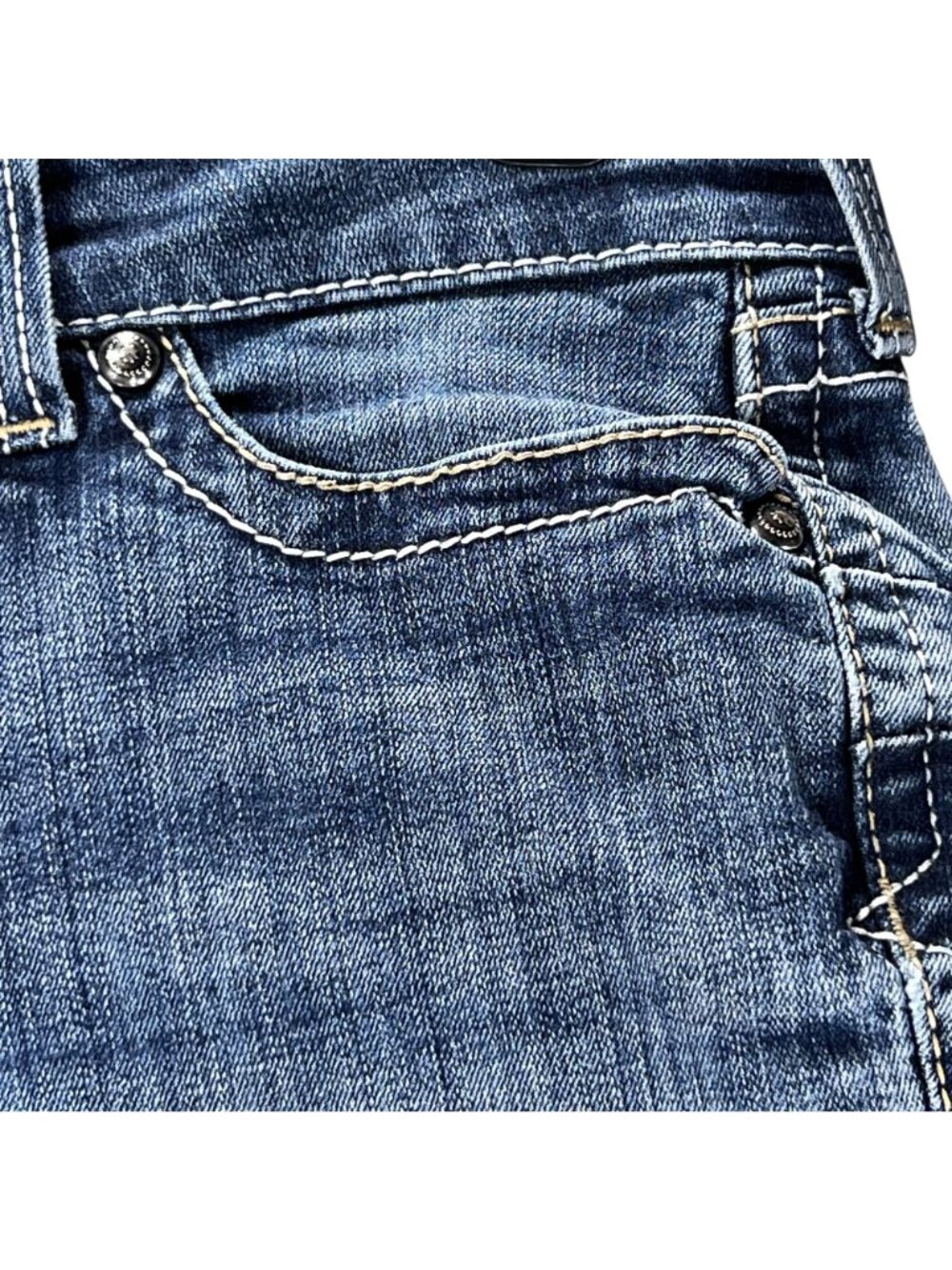 Ariat Womens Mid Rise Bootcut Jeans 27R Denim Stitch Embroidered Pocket Cowgirl - Picture 12 of 16